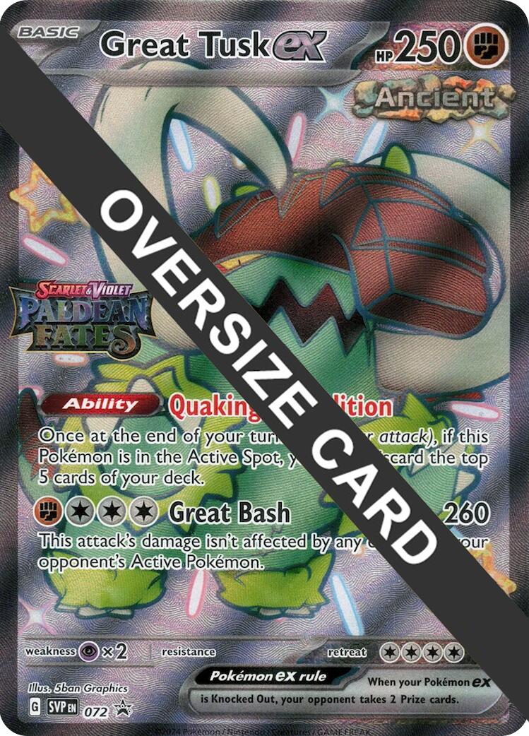 Great Tusk ex (072) (Paldean Fates Stamped Jumbo Card) [Scarlet & Violet: Paldean Fates] | Total Play