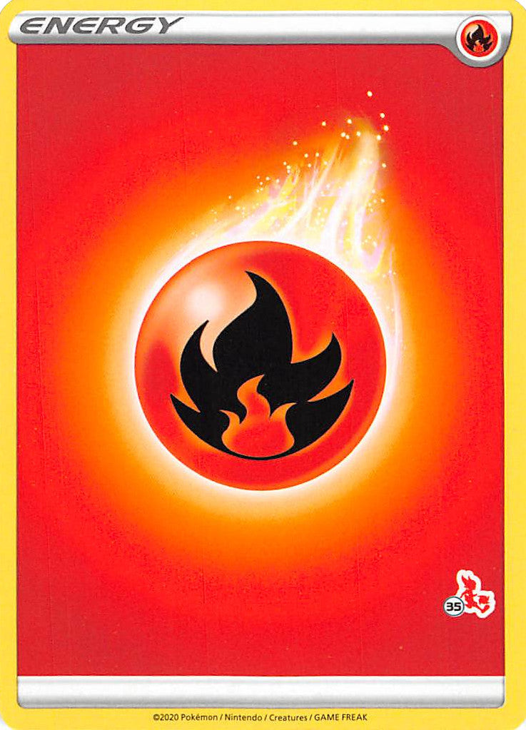 Fire Energy (Cinderace Stamp #35) [Battle Academy 2022] | Total Play