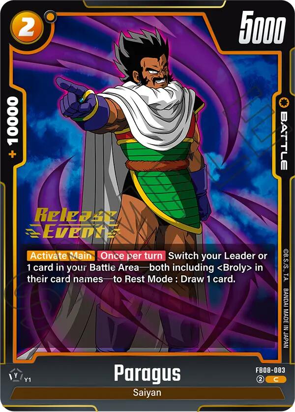 Paragus (FB08-083) [Saiyan's Pride Release Event] | Total Play