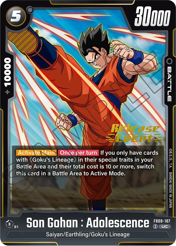 Son Gohan : Adolescence (FB08-107) [Saiyan's Pride Release Event] | Total Play
