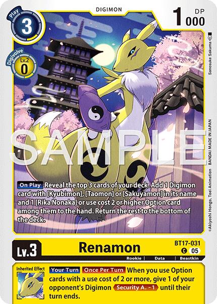 Renamon [BT17-031] (Alternate Art) [Starter Deck: Amethyst Mandala Advanced Deck Set] | Total Play