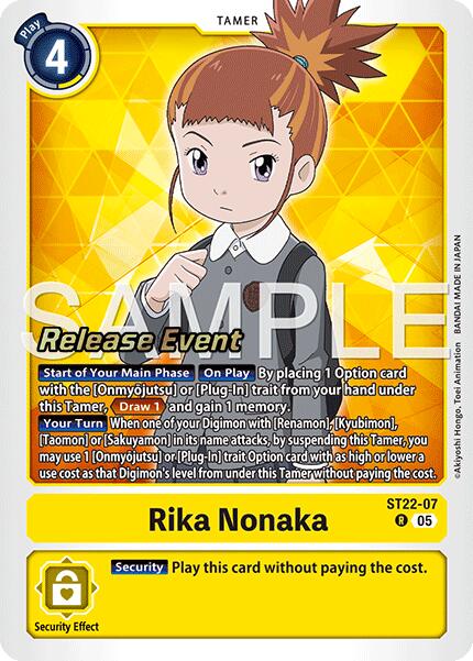 Rika Nonaka [ST22-07] [Starter Deck: Amethyst Mandala Advanced Deck Set Release Event Cards] | Total Play