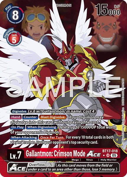 Gallantmon: Crimson Mode ACE [BT17-018] (Alternate Art) [Advanced Booster Digimon Generation] | Total Play