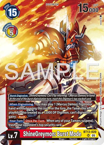 ShineGreymon: Burst Mode [BT13-020] [Advanced Booster Digimon Generation] | Total Play