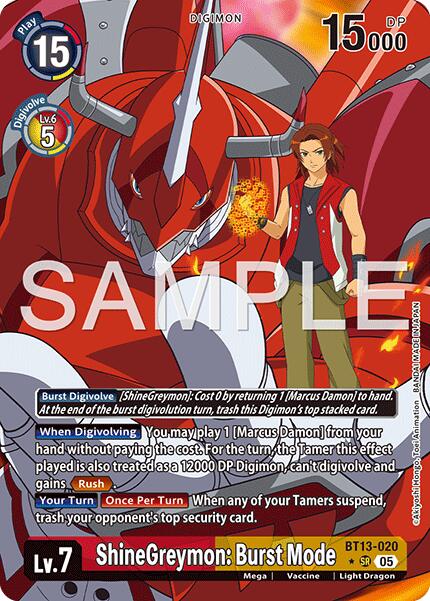 ShineGreymon: Burst Mode [BT13-020] (Alternate Art) [Advanced Booster Digimon Generation] | Total Play