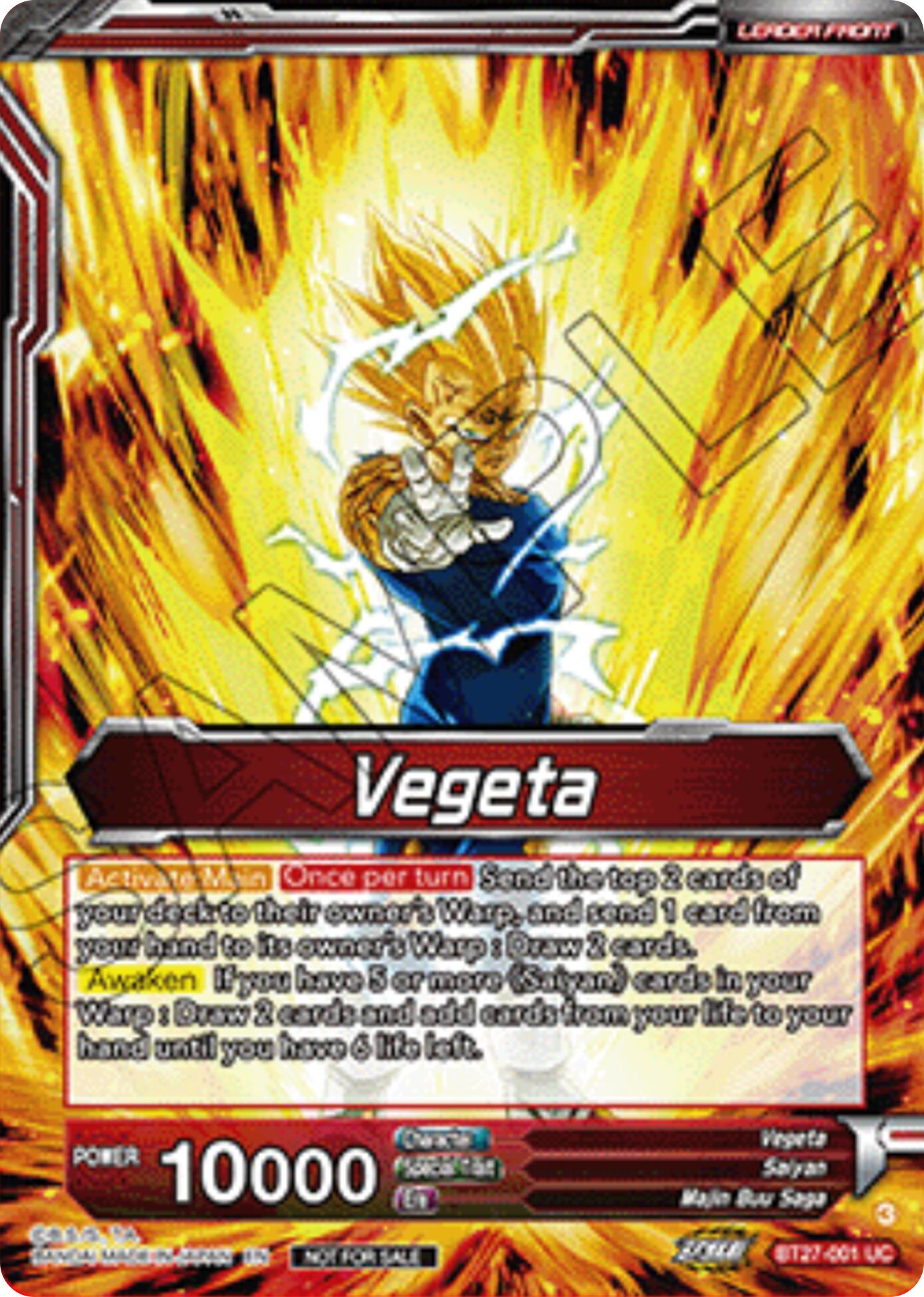Vegeta // SSB Vegeta, Saiyan Pride (Championship 2025 Finals Alternate Art Leader Card) (BT27-001) [Tournament Promotion Cards] | Total Play