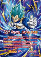 Vegeta // SSB Vegeta, Saiyan Pride (Championship 2025 Finals Alternate Art Leader Card) (BT27-001) [Tournament Promotion Cards] | Total Play