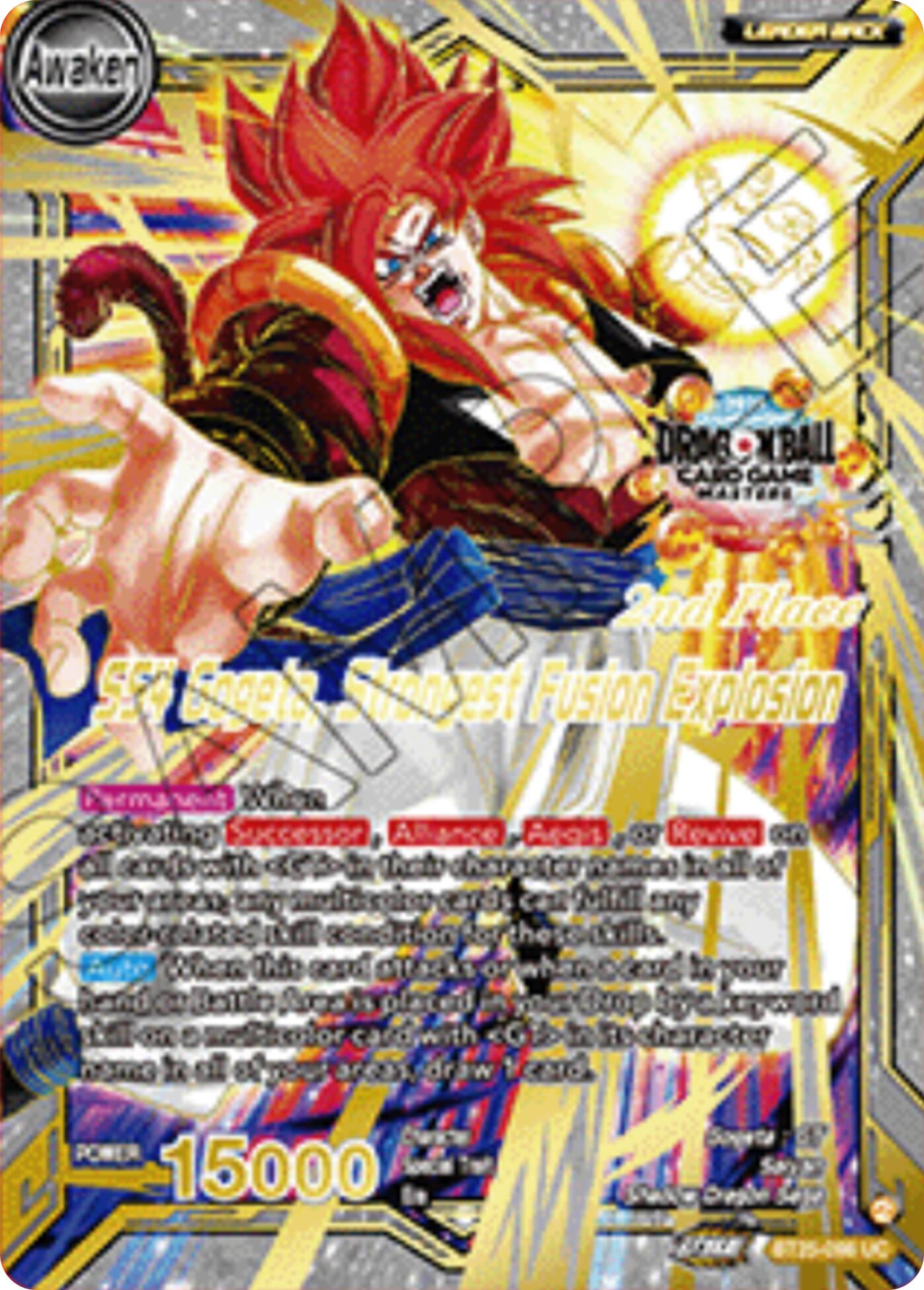 SS4 Son Goku & SS4 Vegeta // SS4 Gogeta, Strongest Fusion Explosion (2nd Place) (BT25-098) [Tournament Promotion Cards] | Total Play