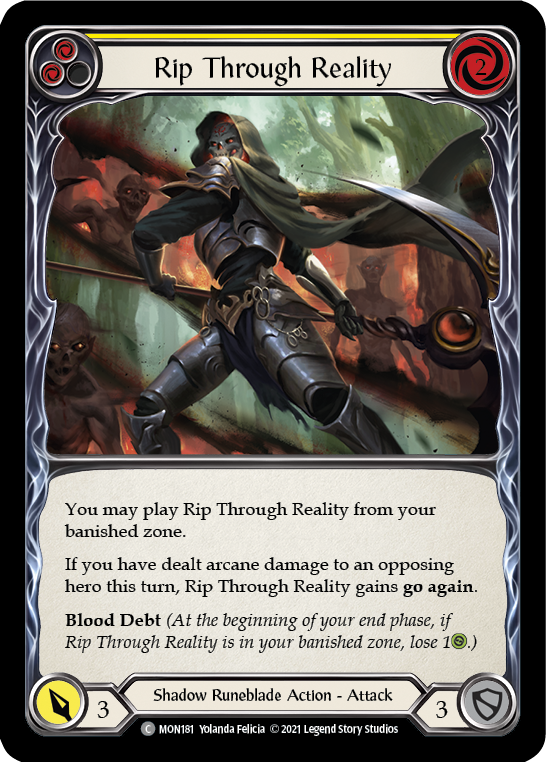 Rip Through Reality (Yellow) [MON181-RF] (Monarch)  1st Edition Rainbow Foil | Total Play