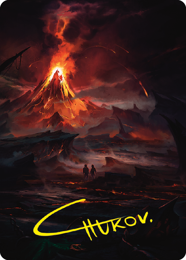Valley of Gorgoroth Art Card (Gold-Stamped Signature) [The Lord of the Rings: Tales of Middle-earth Art Series] | Total Play