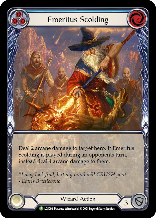 Emeritus Scolding (Blue Extended Art) [LGS092] (Promo)  Rainbow Foil | Total Play