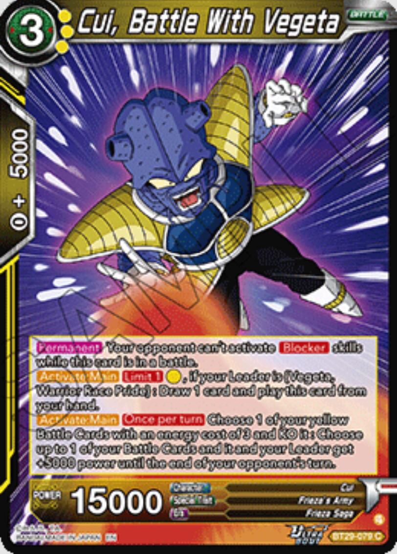 Cui, Battle With Vegeta (BT29-079) [Fearsome Rivals] | Total Play