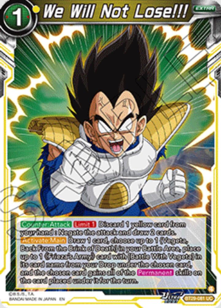 We Will Not Lose!!! (BT29-081) [Fearsome Rivals] | Total Play