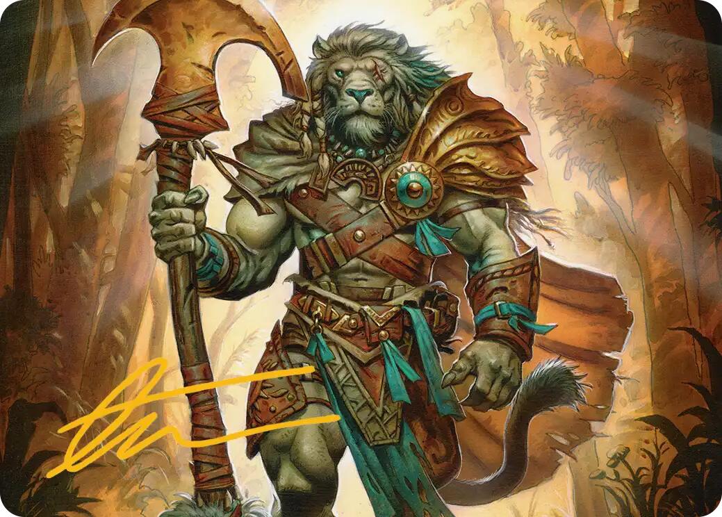 Ajani, Outland Chaperone Art Card (Gold-Stamped Signature) [Lorwyn Eclipsed Art Series] | Total Play