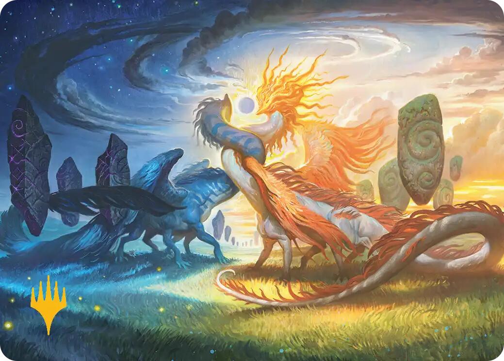 Celestial Reunion Art Card (19/54) (Gold-Stamped Planeswalker Symbol) [Lorwyn Eclipsed Art Series] | Total Play