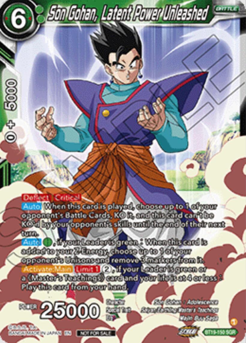 Son Gohan, Latent Power Unleashed (Ultra-Bout Series Tournament Pack Vol.1) (BT19-150) [Tournament Promotion Cards] | Total Play