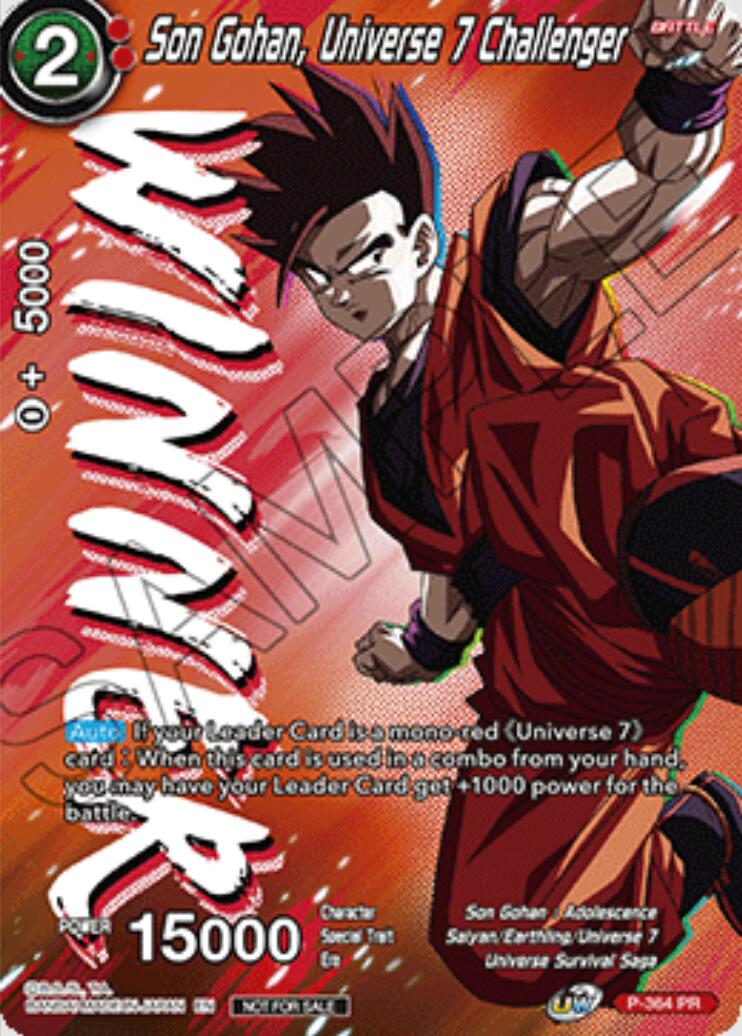 Son Gohan, Universe 7 Challenger (Ultra-Bout Series Tournament Pack Vol.1) (Winner) (P-364) [Tournament Promotion Cards] | Total Play