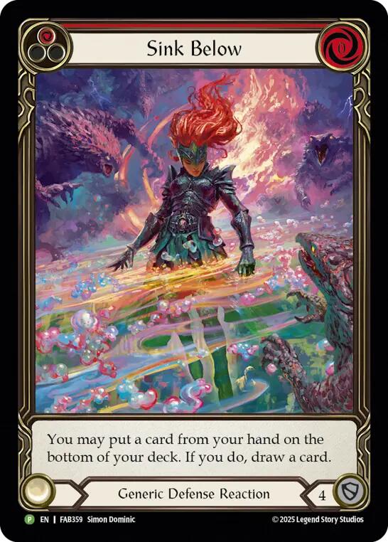 Sink Below (Red) [FAB359] (Promo)  Rainbow Foil | Total Play