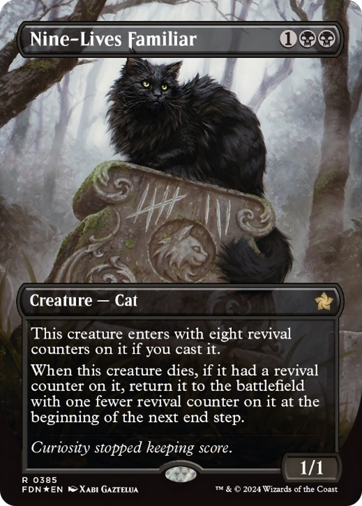 Nine-Lives Familiar (Borderless Mana Foil) [Foundations] | Total Play