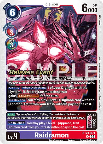 Raidramon [BT24-071] [Time Stranger Release Events Cards] | Total Play