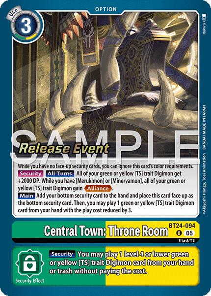 Central Town: Throne Room [BT24-094] [Time Stranger Release Events Cards] | Total Play
