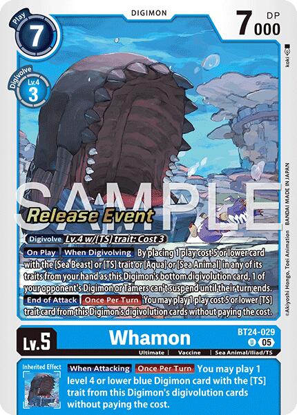 Whamon [BT24-029] [Time Stranger Release Events Cards] | Total Play