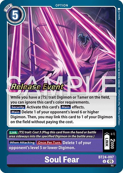 Soul Fear [BT24-097] [Time Stranger Release Events Cards] | Total Play