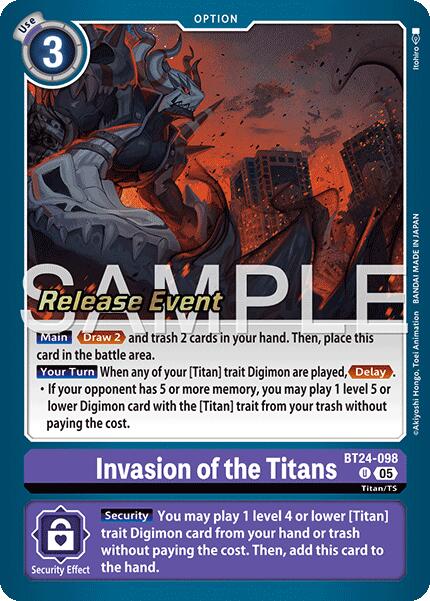 Invasion of the Titans [BT24-098] [Time Stranger Release Events Cards] | Total Play
