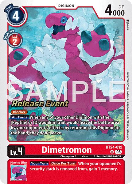 Dimetromon [BT24-012] [Time Stranger Release Events Cards] | Total Play
