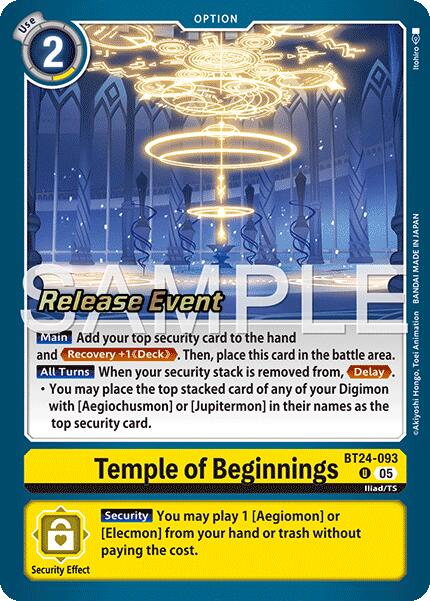 Temple of Beginnings [BT24-093] [Time Stranger Release Events Cards] | Total Play