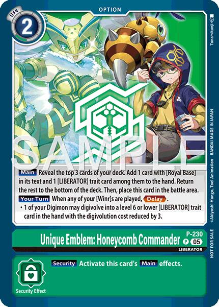 Unique Emblem: Honeycomb Commander [P] (Dawn of Liberator Box Topper) [Promotional Cards] | Total Play