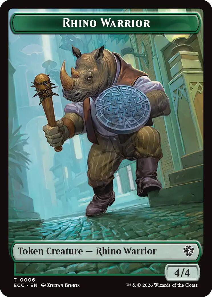 Rhino Warrior // Elemental (0009) Double-Sided Token [Lorwyn Eclipsed Tokens] | Total Play