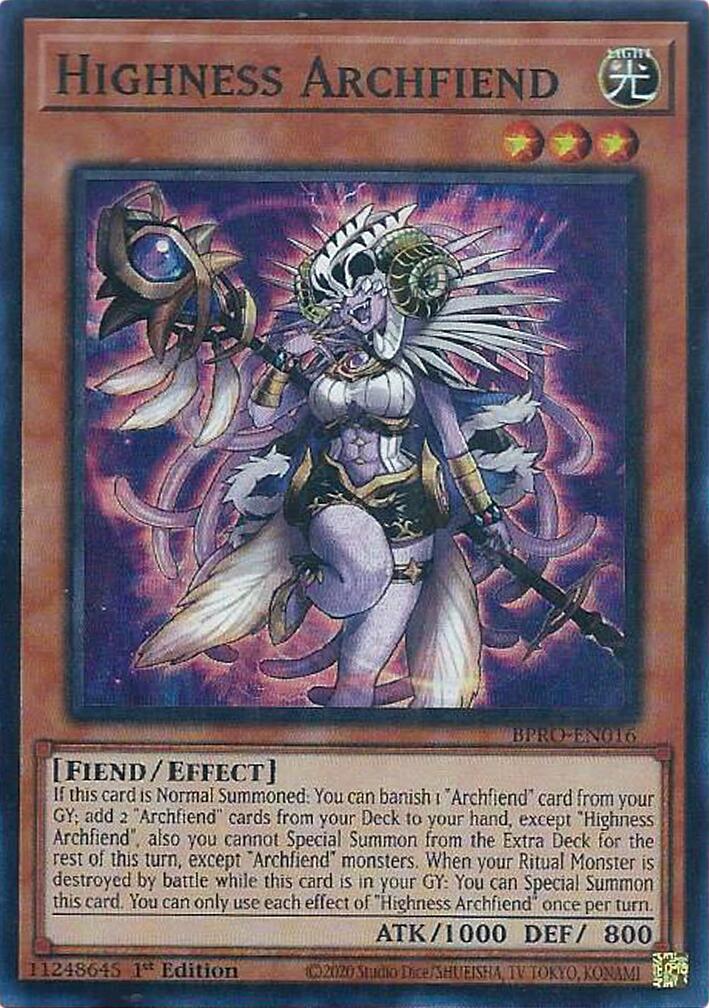 Highness Archfiend [BPRO-EN016] Super Rare | Total Play
