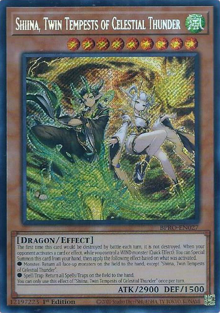Shiina, Twin Tempests of Celestial Thunder [BPRO-EN027] Secret Rare | Total Play