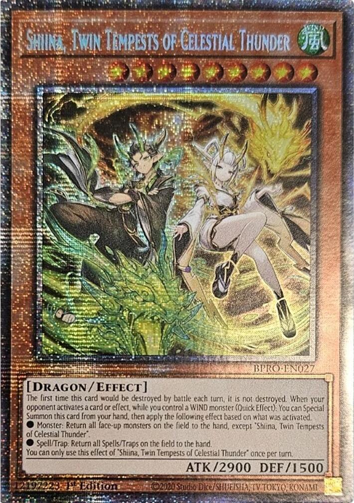 Shiina, Twin Tempests of Celestial Thunder [BPRO-EN027] Starlight Rare | Total Play