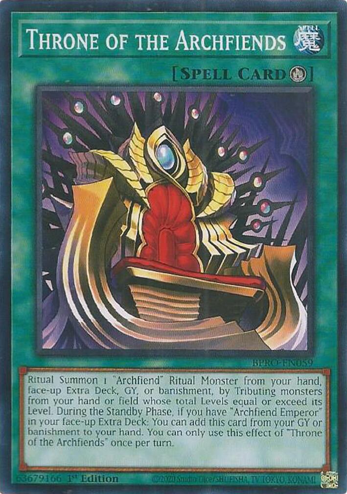 Throne of the Archfiends [BPRO-EN059] Common | Total Play