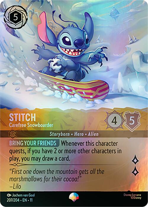Stitch - Carefree Snowboarder (Epic) (207/204) [Winterspell] | Total Play