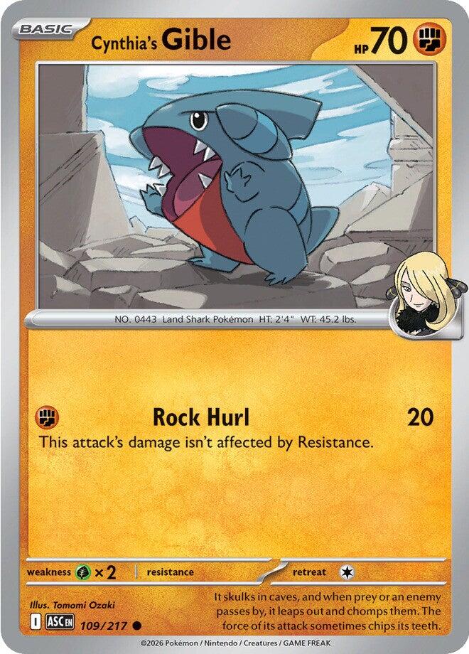 Cynthia's Gible (109/217) [Mega Evolution: Ascended Heroes] | Total Play