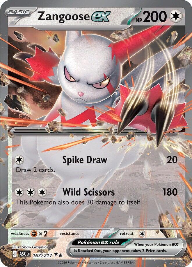 Zangoose ex (167/217) [Mega Evolution: Ascended Heroes] | Total Play
