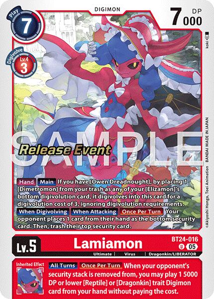 Lamiamon [BT24-016] [Time Stranger Release Events Cards] | Total Play
