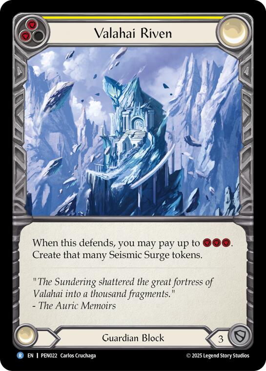 Valahai Riven (Yellow) (Rainbow Foil) [PEN022] (Compendium of Rathe)  Rainbow Foil | Total Play