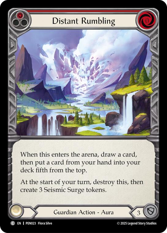 Distant Rumbling (Red) (Rainbow Foil) [PEN023] (Compendium of Rathe)  Rainbow Foil | Total Play