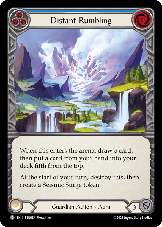 Distant Rumbling (Blue) (Rainbow Foil) [PEN025] (Compendium of Rathe)  Rainbow Foil | Total Play
