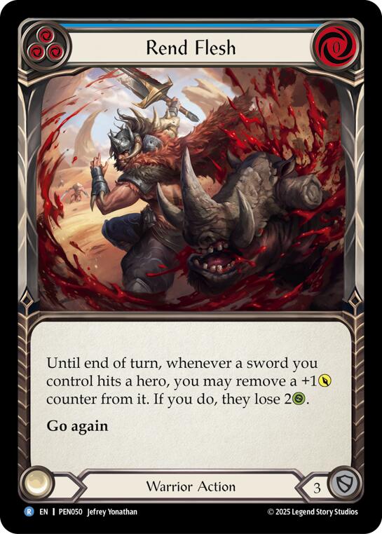 Rend Flesh (Blue) (Rainbow Foil) [PEN050] (Compendium of Rathe)  Rainbow Foil | Total Play