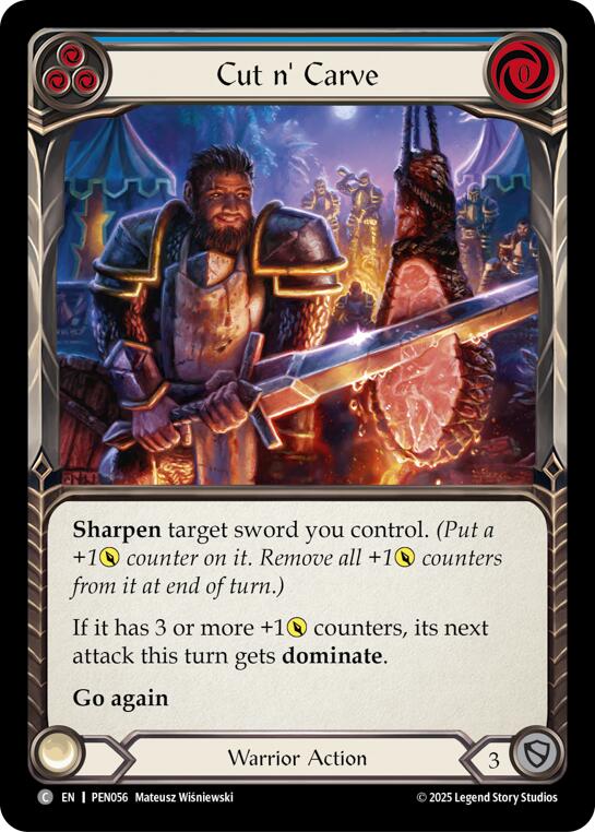 Cut N Carve (Blue) (Rainbow Foil) [PEN056] (Compendium of Rathe)  Rainbow Foil | Total Play