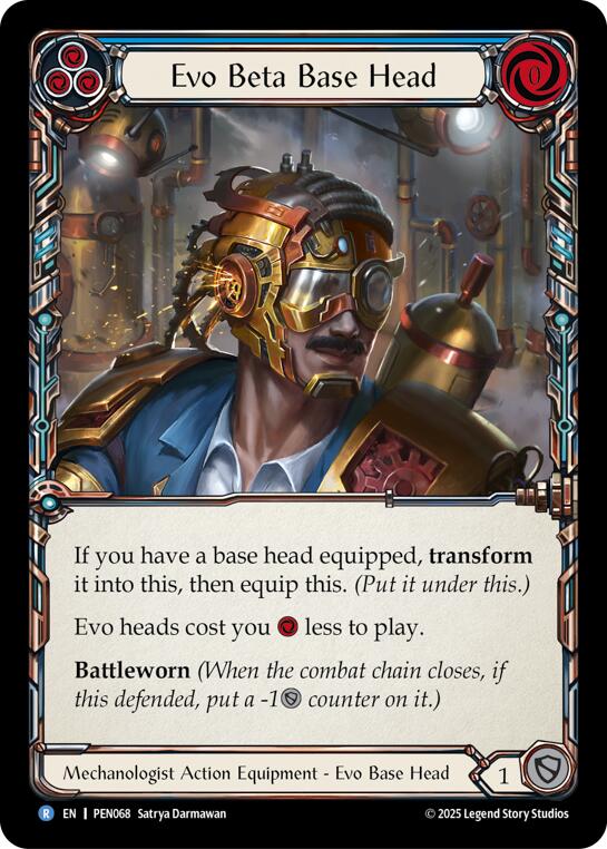 Evo Beta Base Head (Blue) (Cold Foil) [PEN068] (Compendium of Rathe)  Cold Foil | Total Play