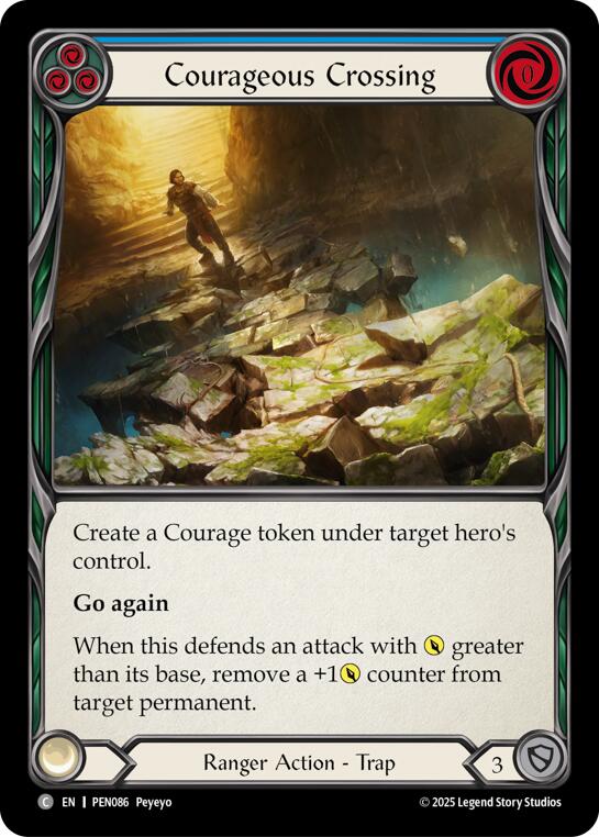Courageous Crossing (Blue) (Rainbow Foil) [PEN086] (Compendium of Rathe)  Rainbow Foil | Total Play