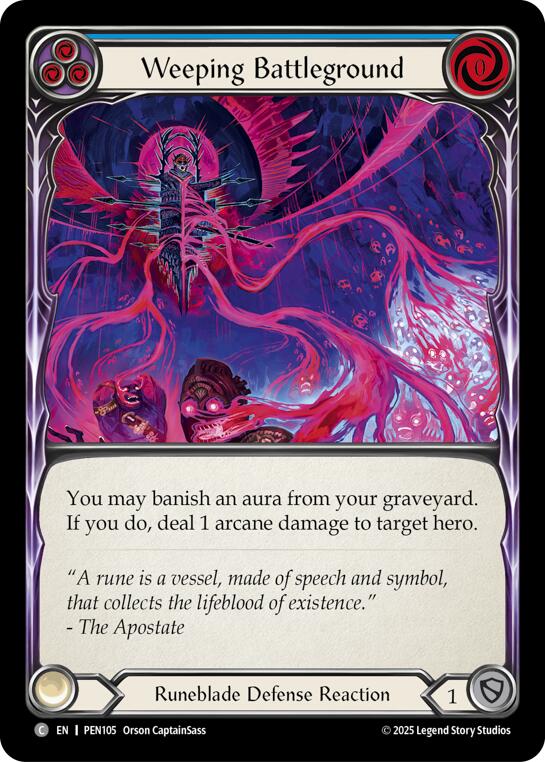 Weeping Battleground (Blue) (Rainbow Foil) [PEN105] (Compendium of Rathe)  Rainbow Foil | Total Play