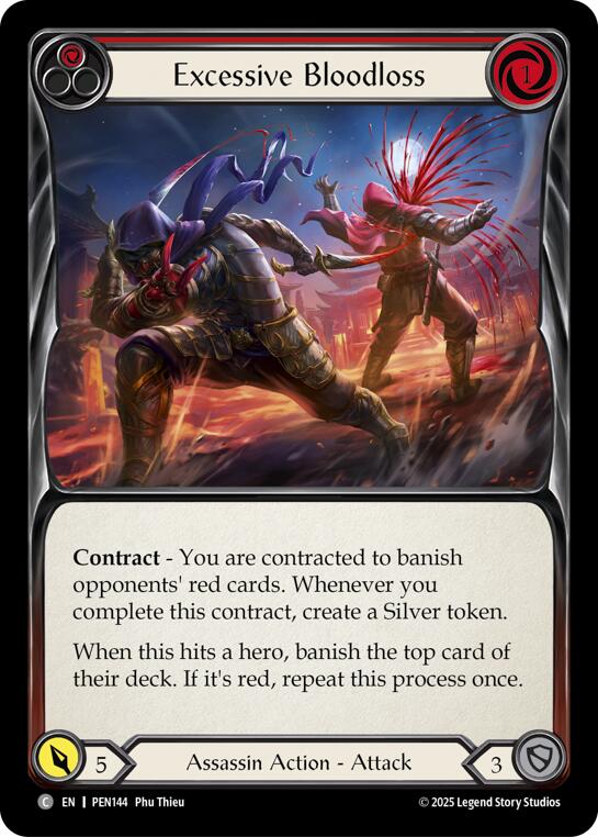 Excessive Bloodloss (Red) (Rainbow Foil) [PEN144] (Compendium of Rathe)  Rainbow Foil | Total Play