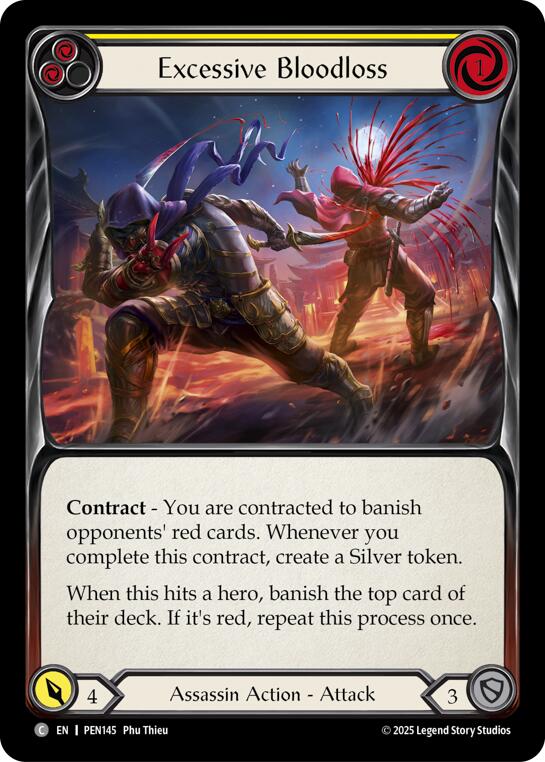 Excessive Bloodloss (Yellow) (Rainbow Foil) [PEN145] (Compendium of Rathe)  Rainbow Foil | Total Play